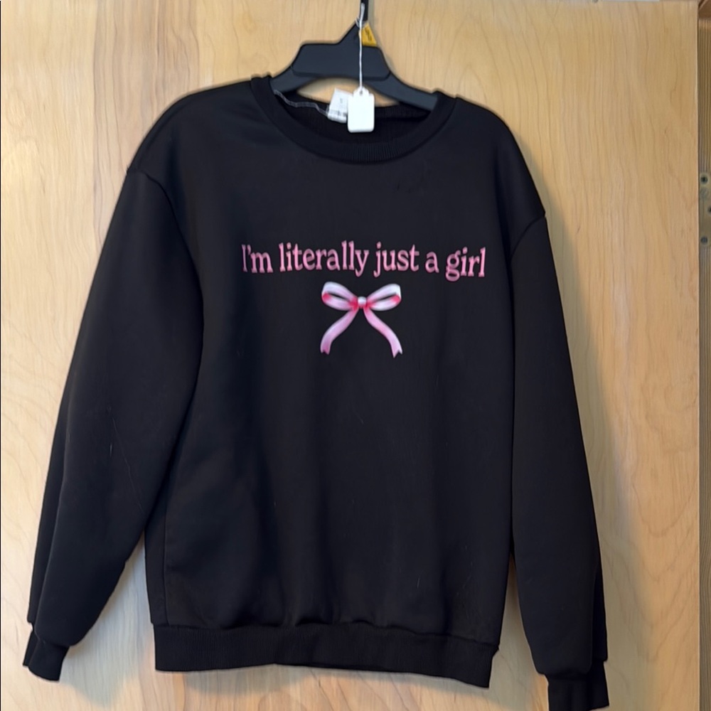 SHEIN Black and Pink Graphic Sweatshirt